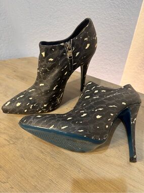Patrizia Pepe Designer Canvas & Leather Ankle Boots EU 39 Made in Italy